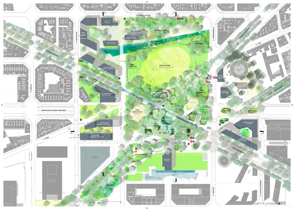 Canòpia Urbana - Ganador Concurso Plaza las Glorias Barcelona