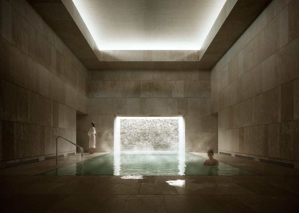 Mangado architects winning proposal for the Thermoludic Center in Amélie-les Bains